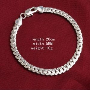 New 925 Sterling Silver Flat Snake Chain Bracelet